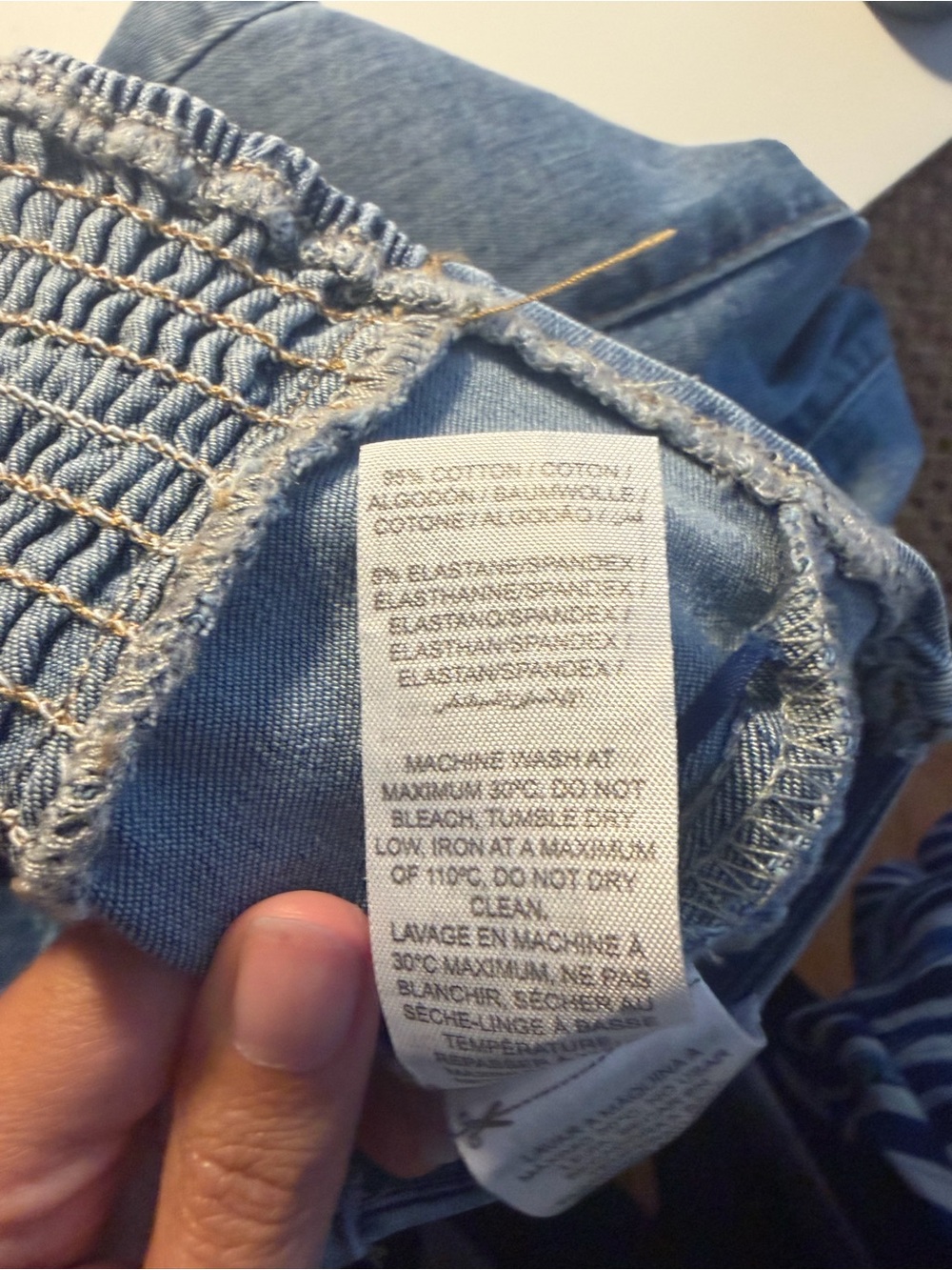 Edikted Strapless Light Wash Denim Mini Dress - Picture 8 of 8